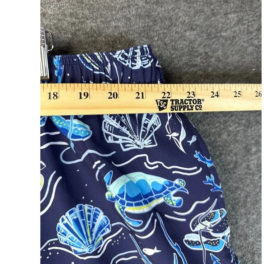 Vineyard Vines Men 3XB Navy Sea Life Lobster Turtle Lined Swim Trunks Cruise EUC